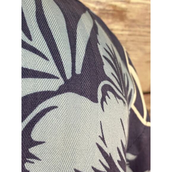 Jos A Bank Shirt Mens L Blue Palm Trees 100%  Silk Hawaiian Button Up Relaxed - Picture 6 of 9